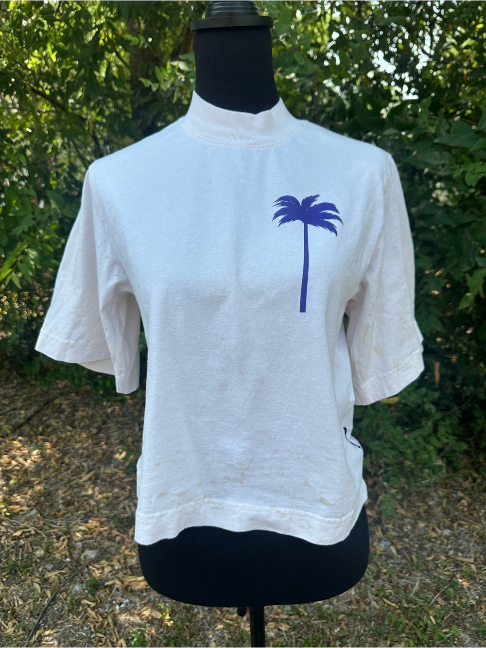 Authentic Palm Angels Mock Neck TShirt Womens Size Small 100% Cotton